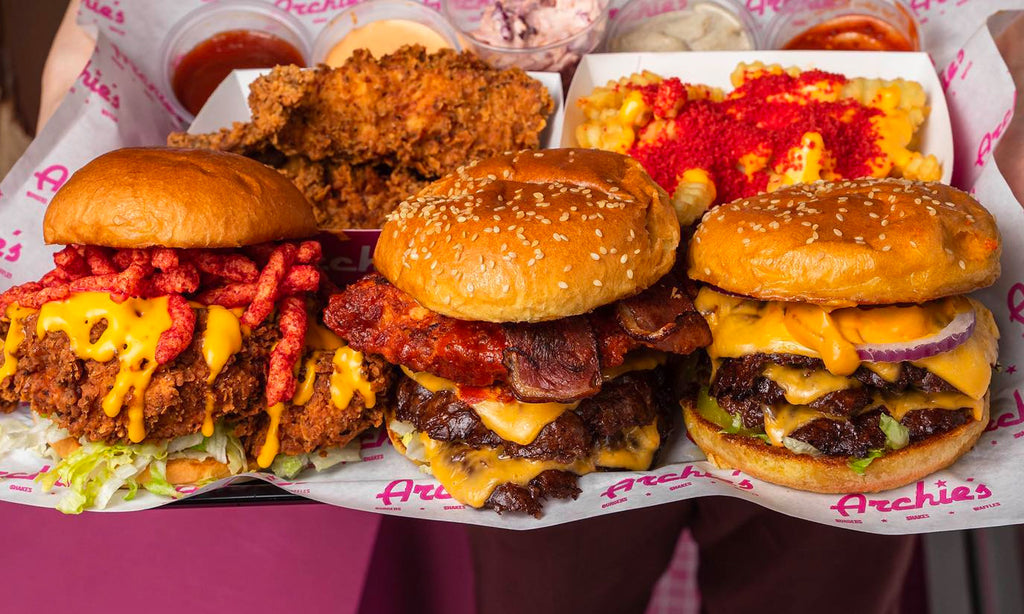 Halal fast food burgers at Archie's Manchester