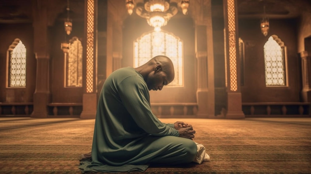 Mike Tyson praying in a mosque