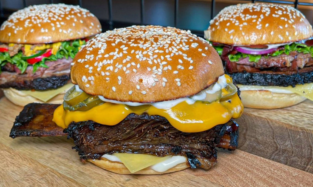 Burgers at Pitmaster Smokehouse in Manchester