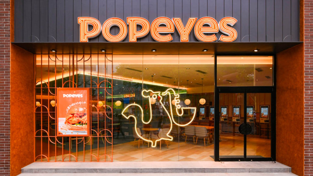 Outside of a Popeyes fried chicken restaurant