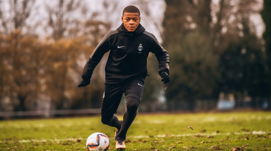Kylian Mbappe playing football as a youngster
