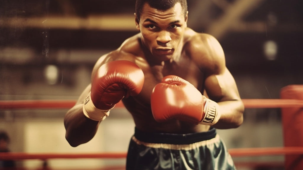 Young Mike Tyson boxing in the ring