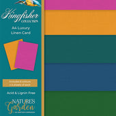 Nature's Garden A4 Luxury Linen Cardstock Kingfisher 250gsm | 24 Sheets
