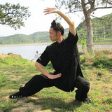 Black Short Sleeved Tai Chi Uniform