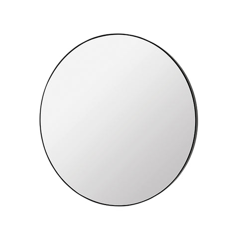 Large Round Mirror with Thin Profile Black Frame (80cm)