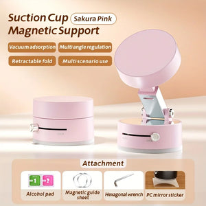 Multifunct Suction Cup Bracket Foldable Retractable Lazy Vacuum Cleaner Double-sided Magnetic Mobile Phone Holder Car Accessorie - Gwin