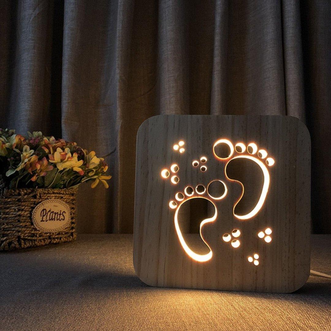 PuppyGlow Light - Niedliche 3D LED-Holzleuchte Elegare