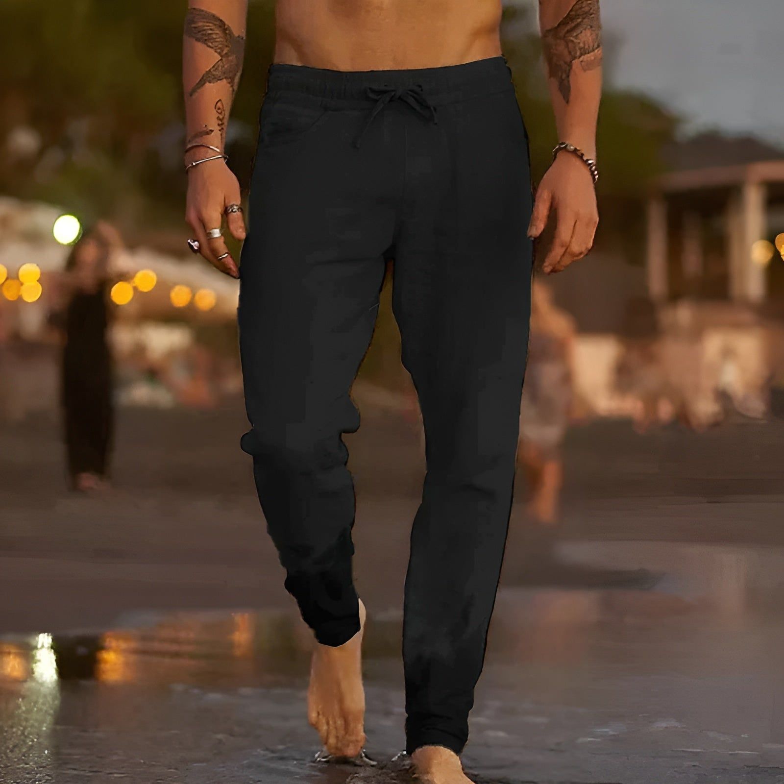 Maximilian Pants - Lässige Herren-Strandhose mit Kordelzug Elegare