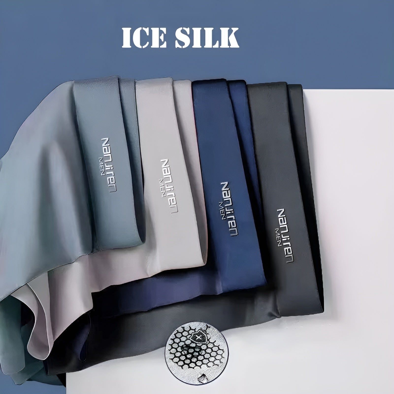 Kristof Unterwäsche - Atmungsaktive 4er Pack Nahtlose Cool Ice Silk Herrenunterwäsche Elegare