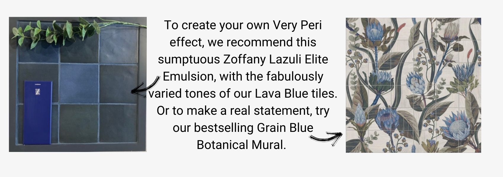 Tuscany Botanical Mural & Lava Blue