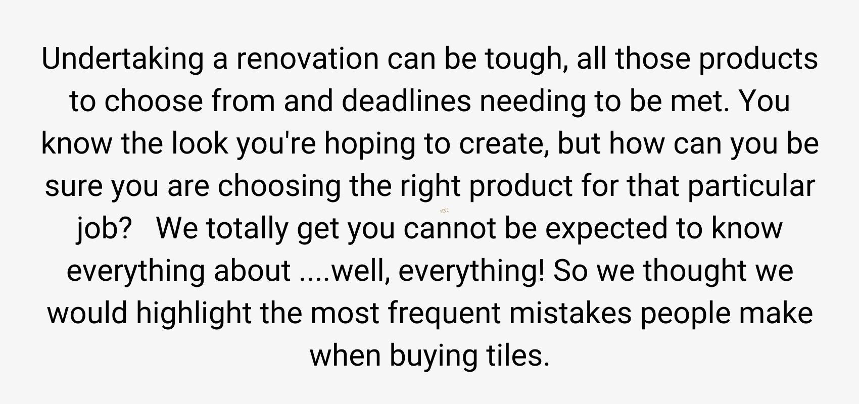Frequent mistakes when buying tiles 