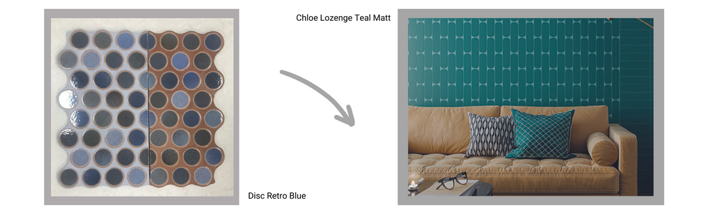 Disc Retro Blue and Chlose Lozenge Teal Matt