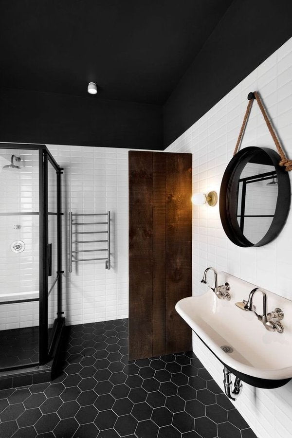 Hexagon Bathroom Tiles in Black