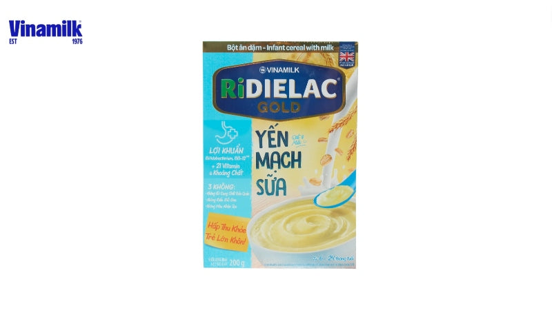 Bột ăn dặm Ridielac Gold yến mạch, sữa