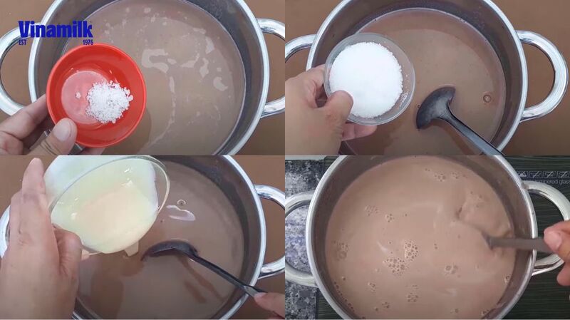 Các bước nấu sữa đậu đỏ