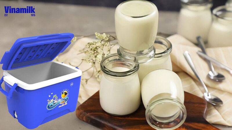 Ủ sữa chua bằng thùng đá giúp giữ nguyên hương vị đặc trưng của sữa