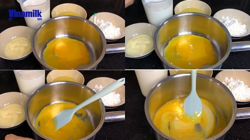 Chuẩn bị hỗn hợp trứng sữa