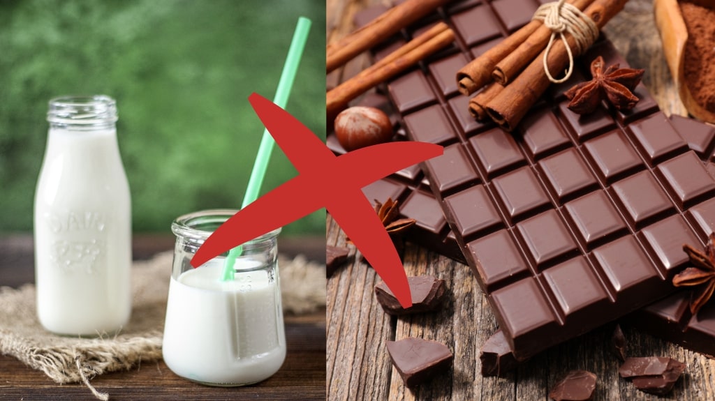Không nên ăn socola sau khi uống sữa