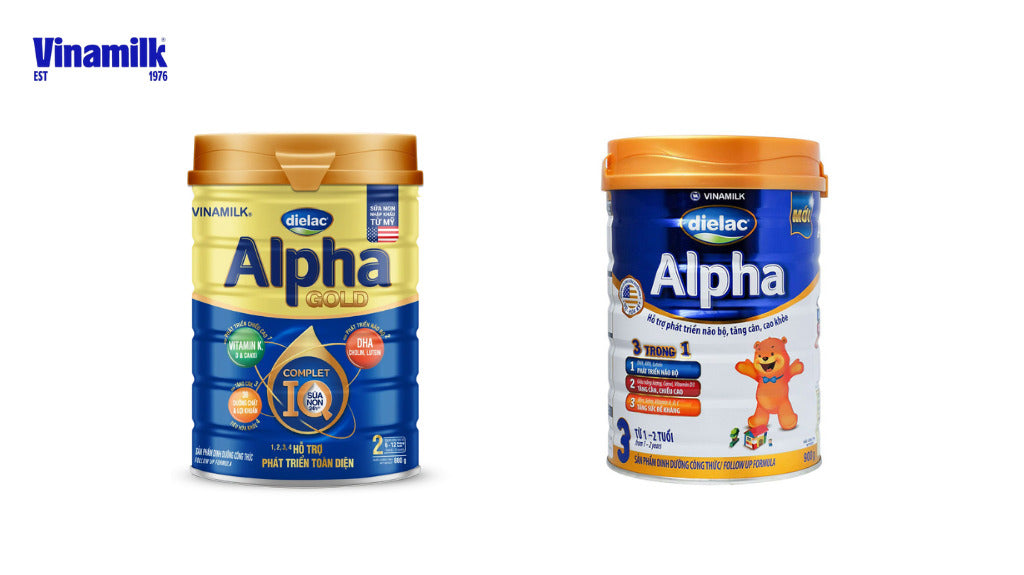 So sánh 2 loại sữa Dielac Alpha và Dielac Alpha Gold