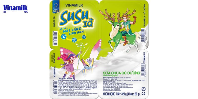 Sữa chua Susu Vinamilk giàu canxi giúp trẻ phát triển chiều cao và xương chắc khỏe