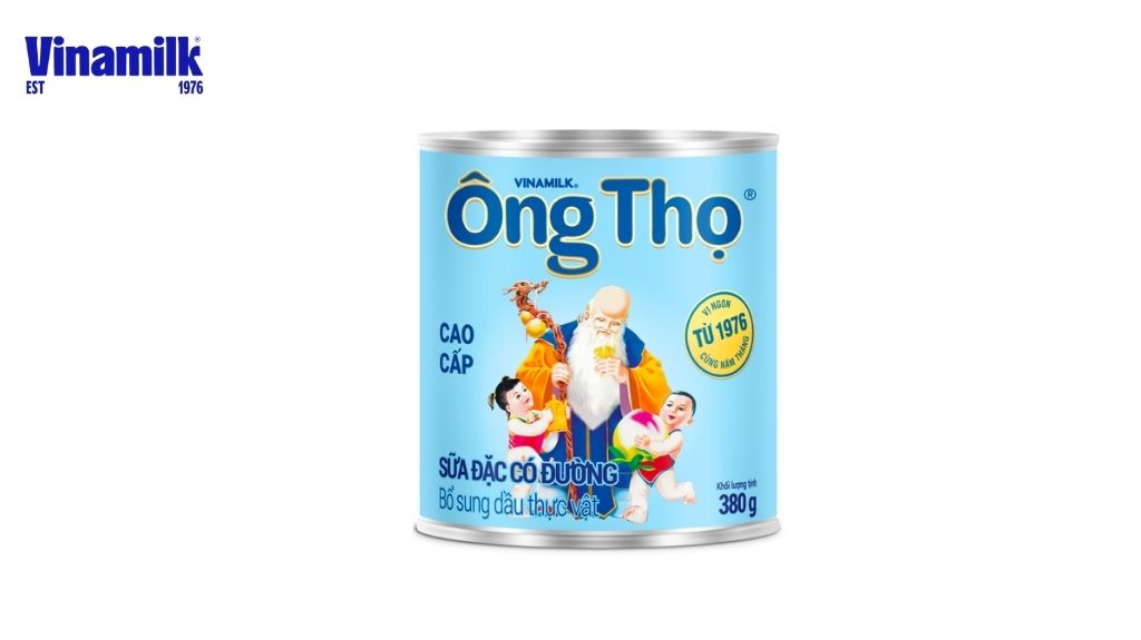 Sữa Ông Thọ Trắng nhãn xanh lon 380g