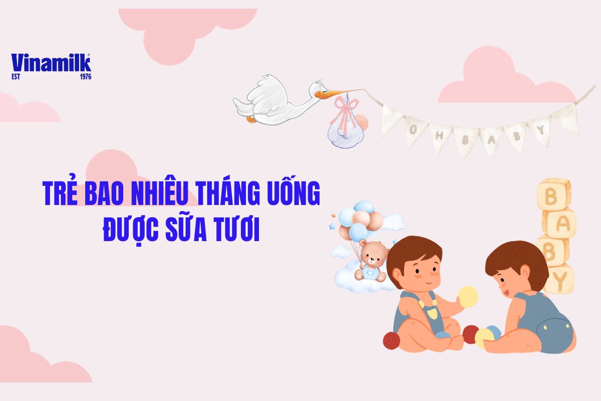 trẻ uống sữa tươi