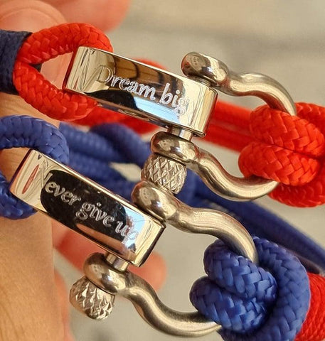 Free personalized engraving on nautical bracelets