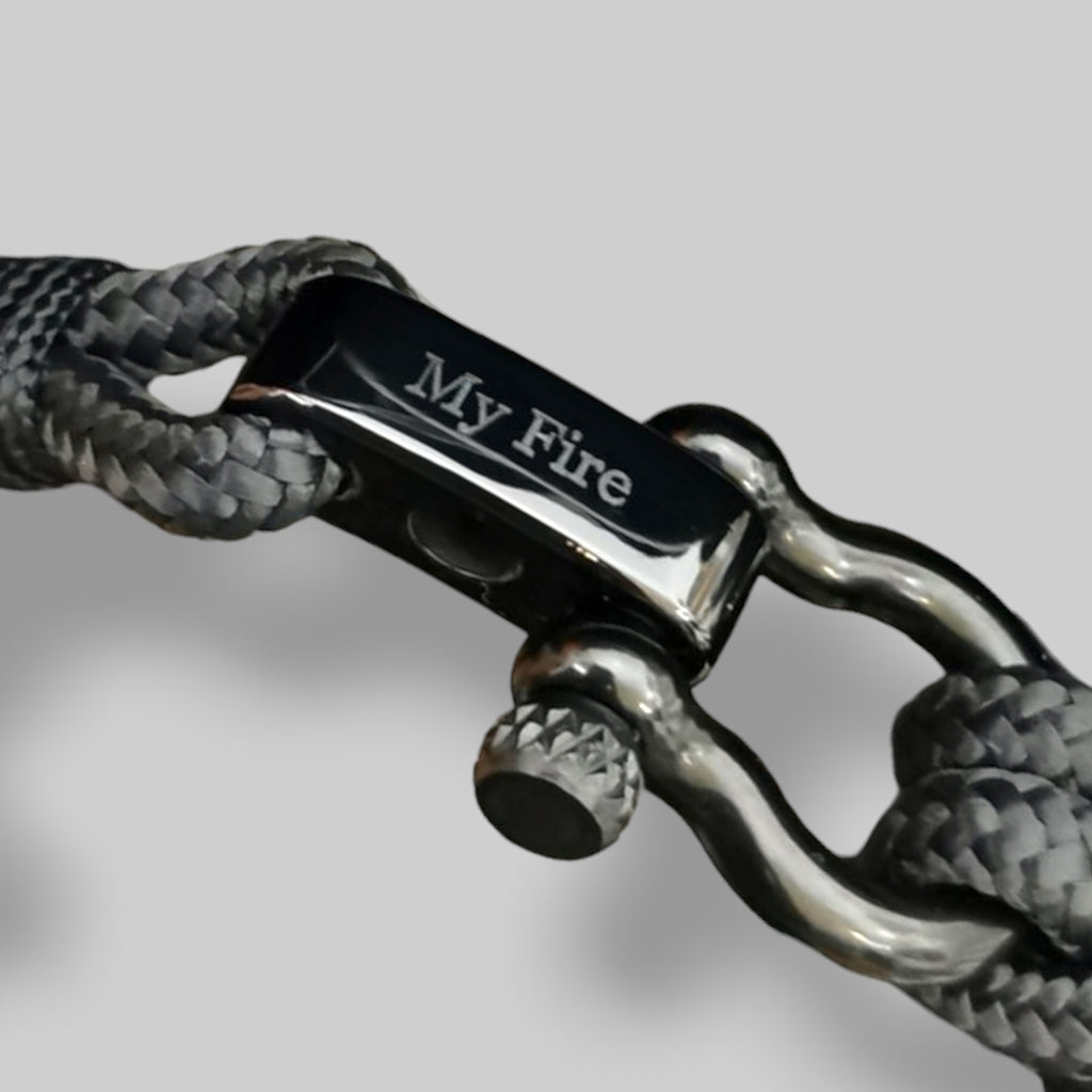 Custom engraving for nautical shackle bracelet for men