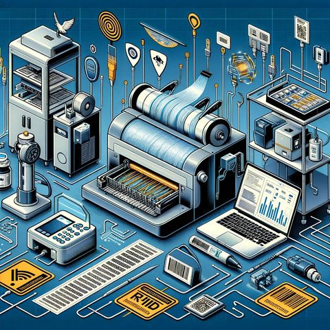 Showcasing advanced wire marking technologies like thermal printers, RFID tags, and laser marking systems used in electrical engineering. Keywords: Wire Marking Technology, RFID Tags, Thermal Printing, Laser Marking, Electrical Engineering Innovation