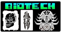 AEROSPACE Airbrush Stencils-<br><font color="00FFCC"> Bio-Tech Series</font>