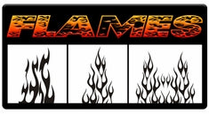 AEROSPACE Airbrush Stencils -<br><font color=FF9900>Flames</font>