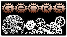AEROSPACE Airbrush Stencils -<BR><font color="993300">Gears Series</font>