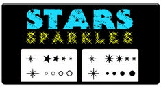 AEROSPACE Airbrush Stencils - <BR><font color="00FFFF">Stars and Sparkles</font>