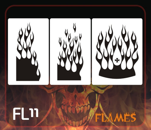 airbrush stencil Flame Template 4 XL Fire Stencils set #1 Spray Vision