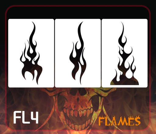 AEROSPACE Airbrush Stencil - FL2 'Flames Stencils' Set of 3