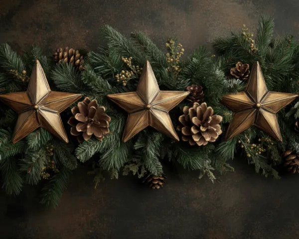 Rustic christmas garland for railing