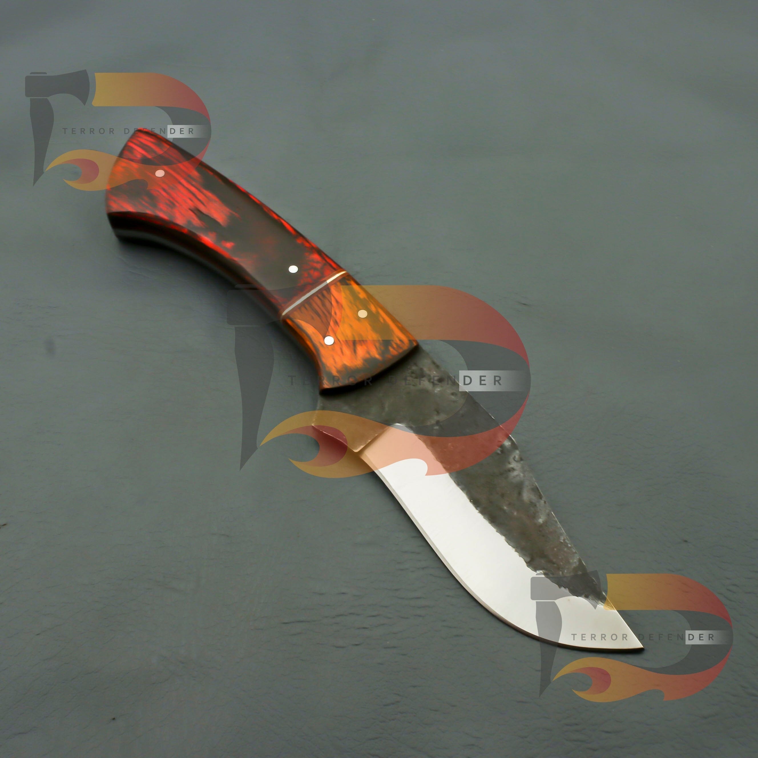 Hand Forged Carbon Steel Knife, Fixed Blade knife Full Tang Camping Knife, Personalized Hunting Knife, Gift For Him, Rose Wood Handle | EDC