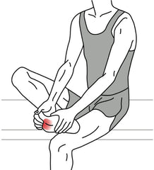 Illustration of how to stretch the deep foot flexors