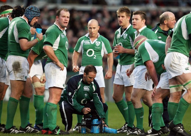 Mike McGurn with the Irish rugby team in 2006.