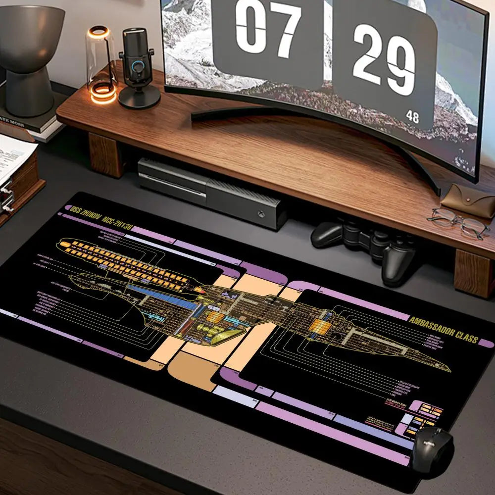 Star Trek USS Zhukov Starship Blueprint Rubber Desk Mat