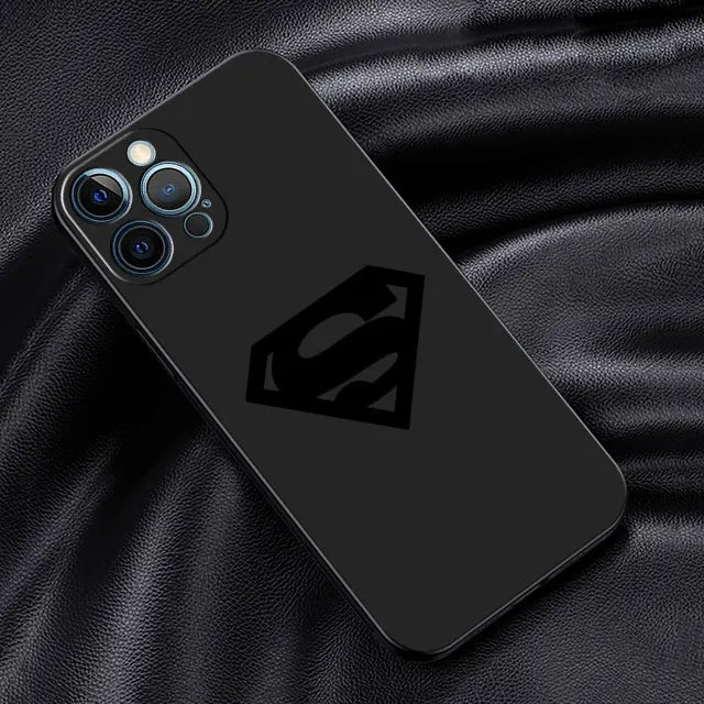 Superman Black Soft Silicone Comic Superhero Case For Apple iPhone