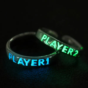 Glow in the Dark Adjustable Matching Rings for Couples - SpockPaperScissors