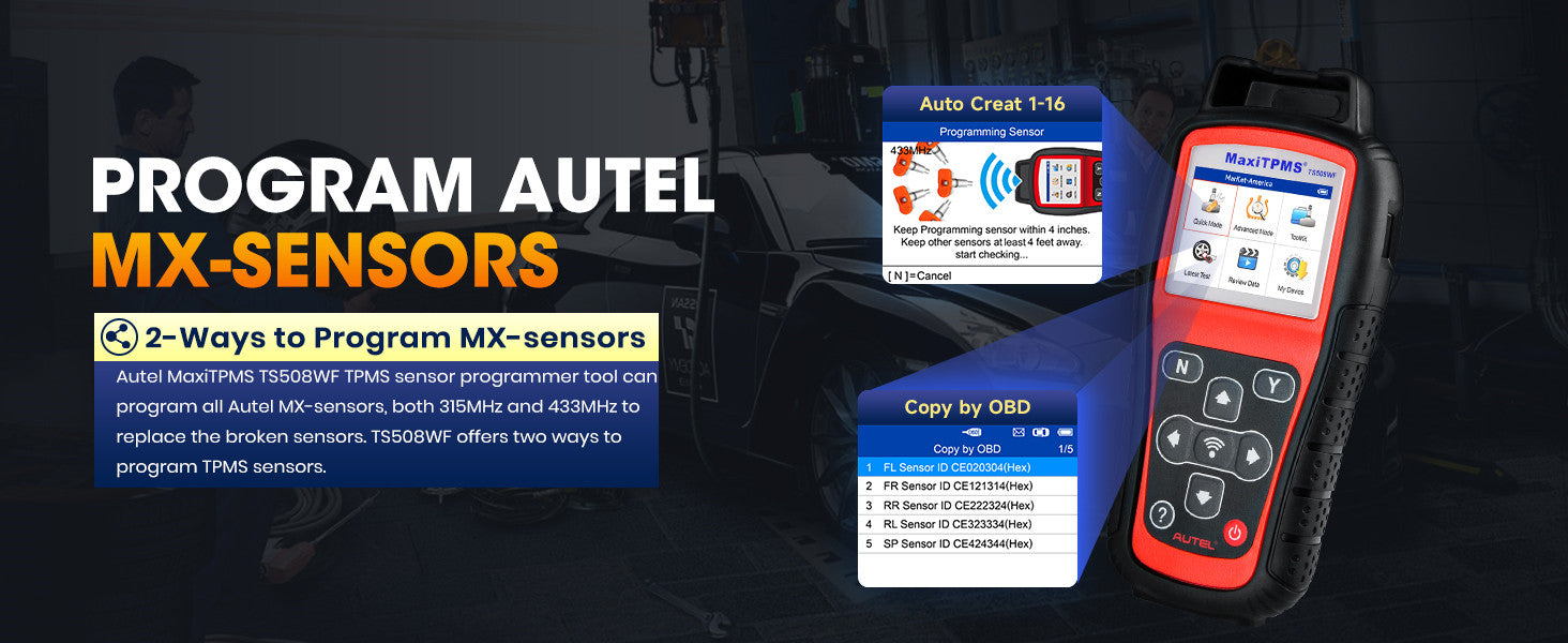 Autel TS508WF Programming Autel MX-Sensor