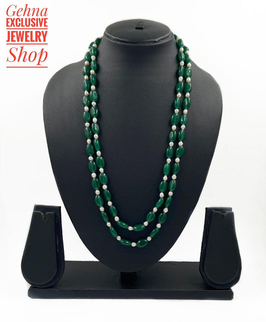 Necklace - Cherry and Leaves - Green Beads – Classic Hardware Jewelry