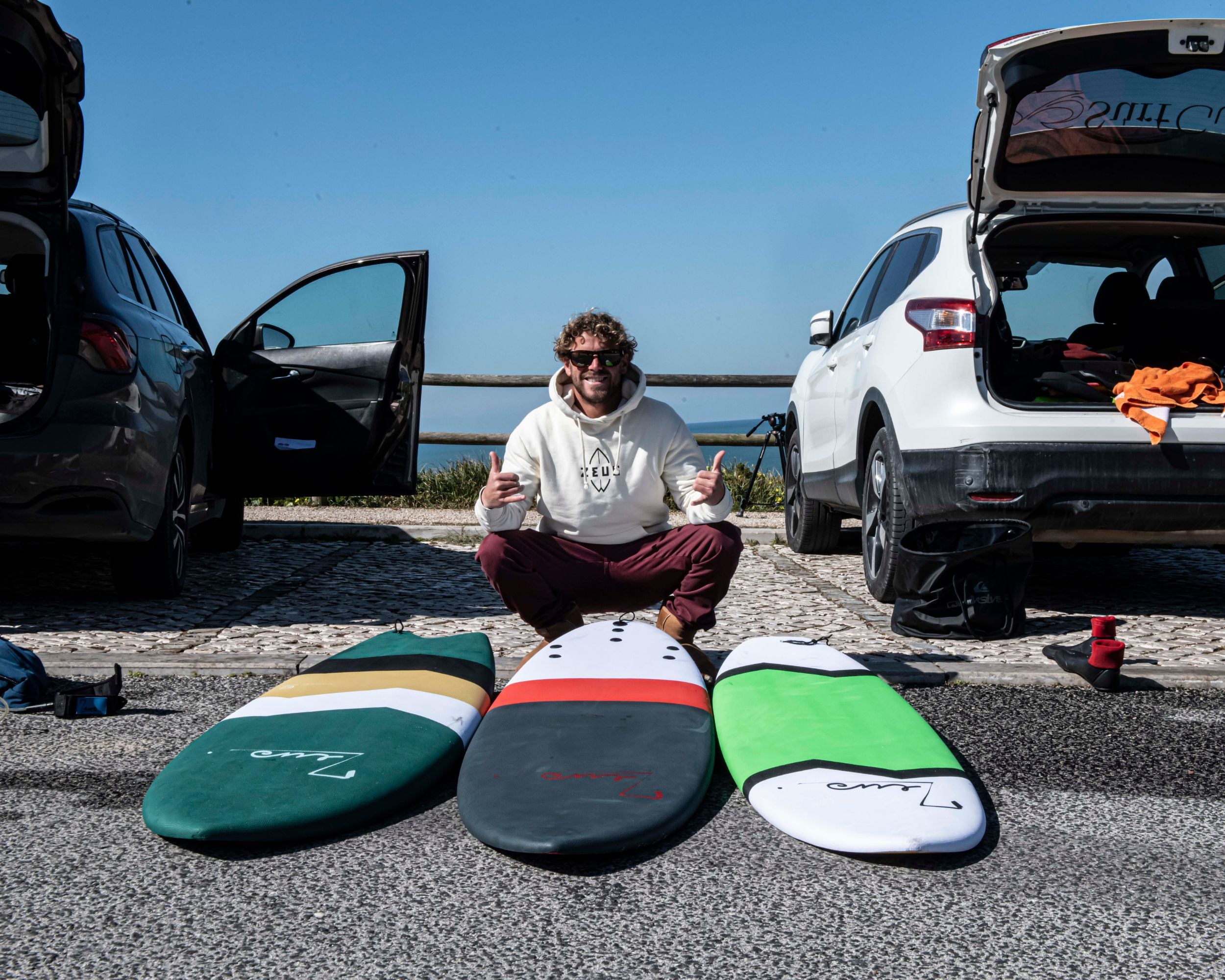 Zeus surfboard in surf trip - French surf brand - softop specialist
