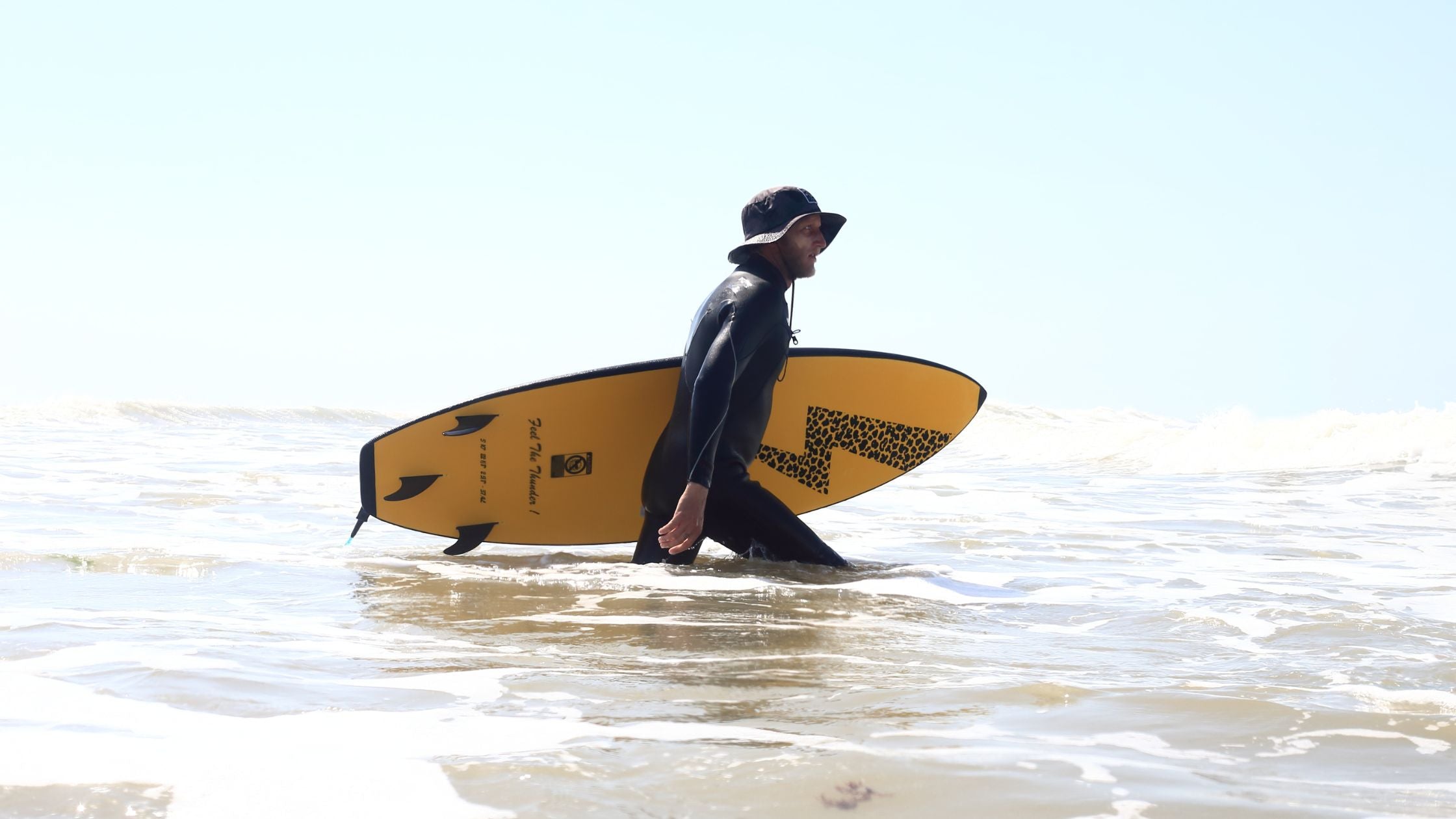 A foam surfboard