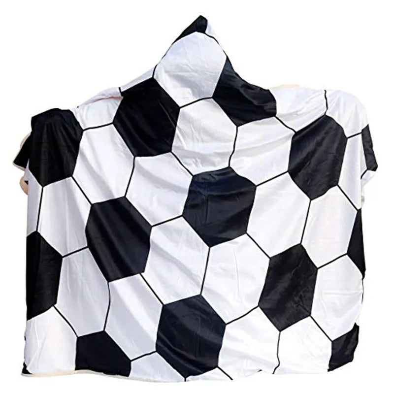 Soccer Ball Hooded Blanket