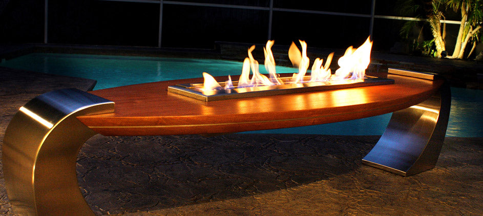 An ethanol burner on top of a table