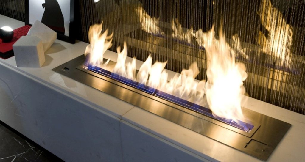 A ethanol fireplace