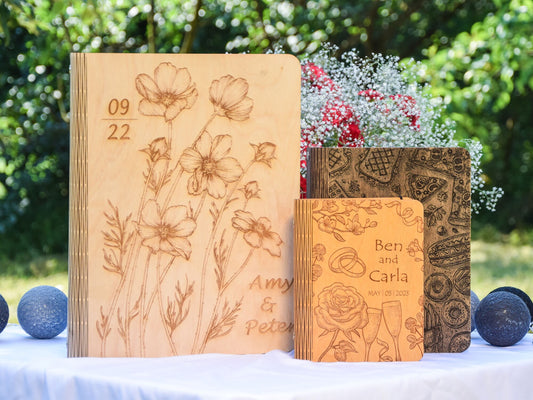 Personalized Recipe Book Wooden Cookbook Blank Recipe Binder Gift Daughter  And Mom Her Custom Recipe Journal Wooden Family Book Wedding Gift (Style3)